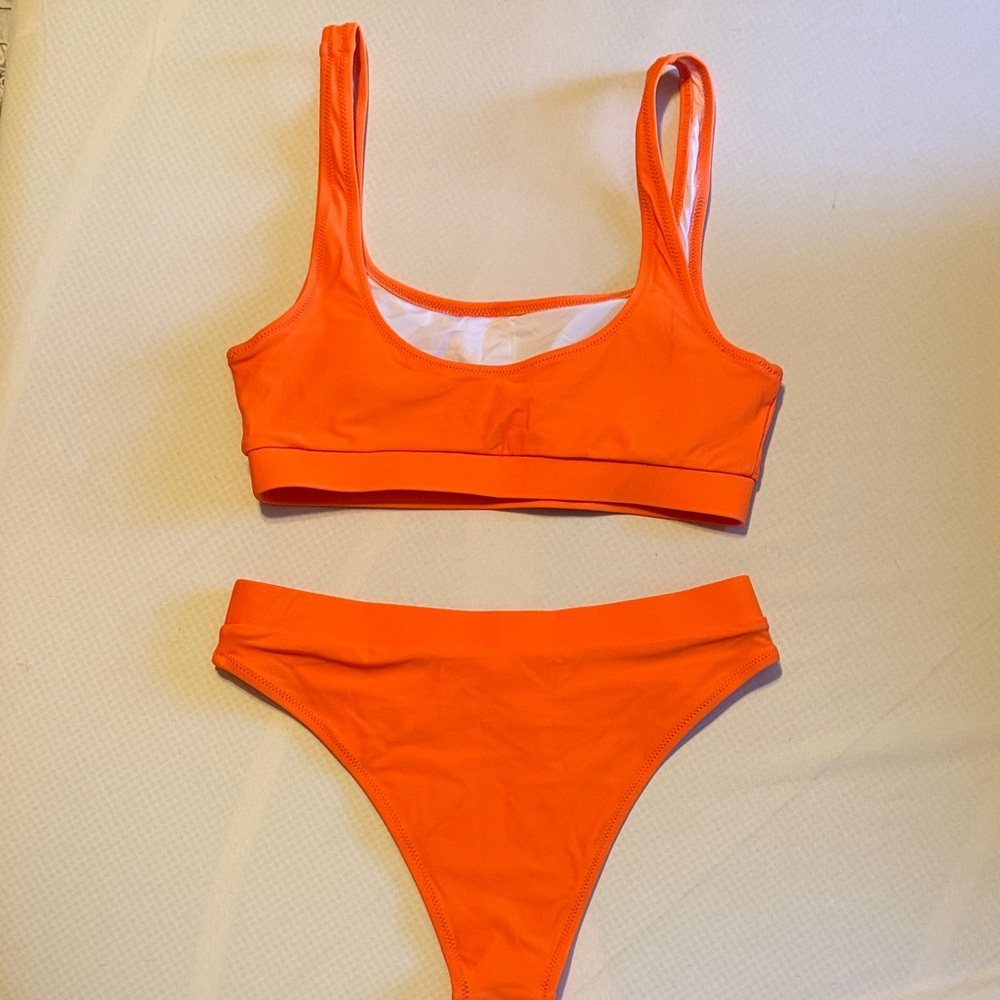 Bright Orange Two-Piece Bikini Set - Picture 2 of 3
